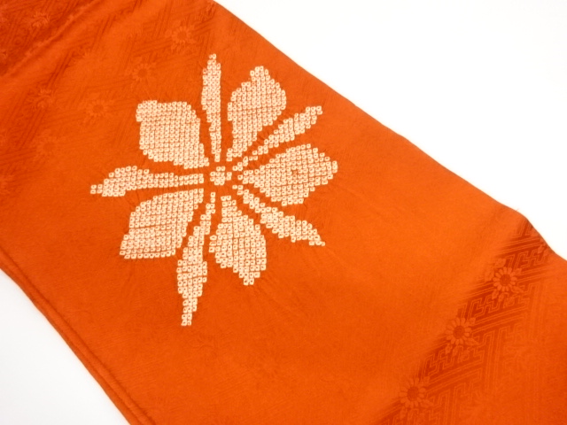 JAPANESE NAGOYA OBI / SHIBORI / ABSTRACT FLOWER